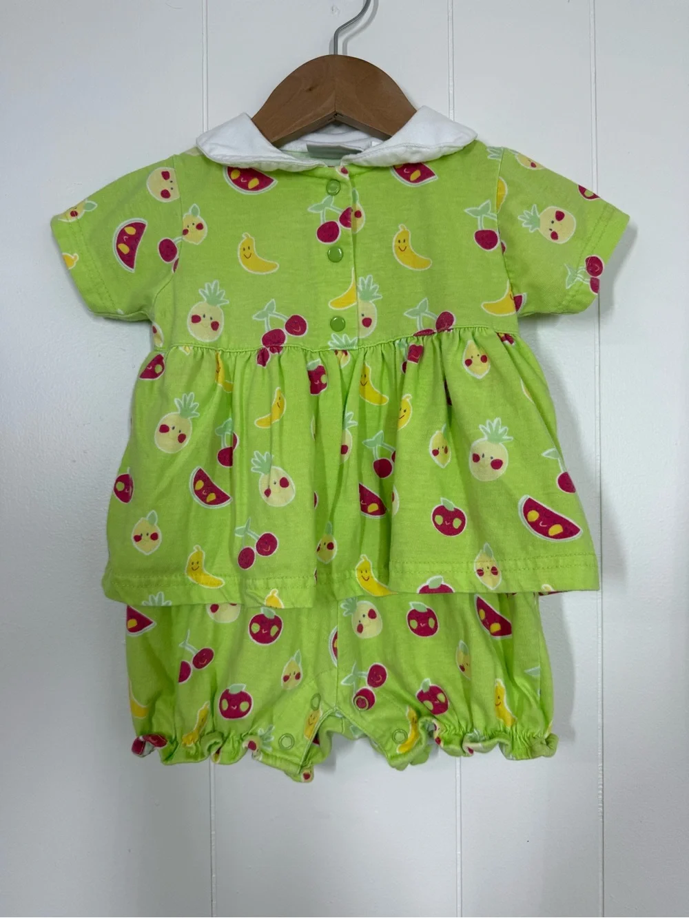 Small Steps Vintage Fruit Print Romper